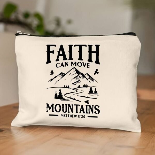 Pochette en tissus "Faith can move mountains"