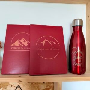 Carnet Rouge J'espère en l'Eternel - Simili cuir A5