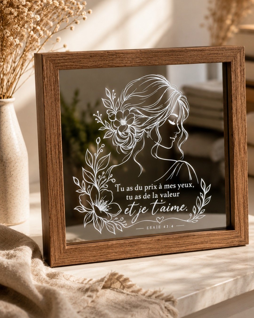 Cadre lumineux Femme cadre lumineux chrétien